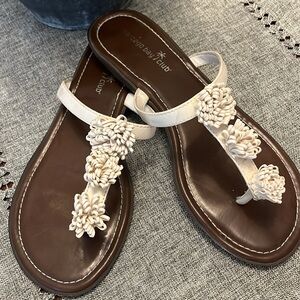 Elegant Cream Floral Sandals